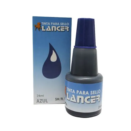 TINTA DE SELLO LANCER AZUL 24 ML